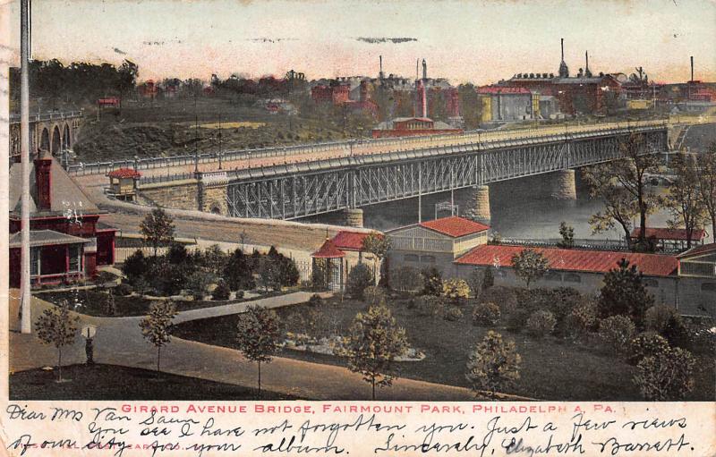 Girard Ave. Bridge, Philadelphia, Pennsylvania, Early Postcard, Used in 1906