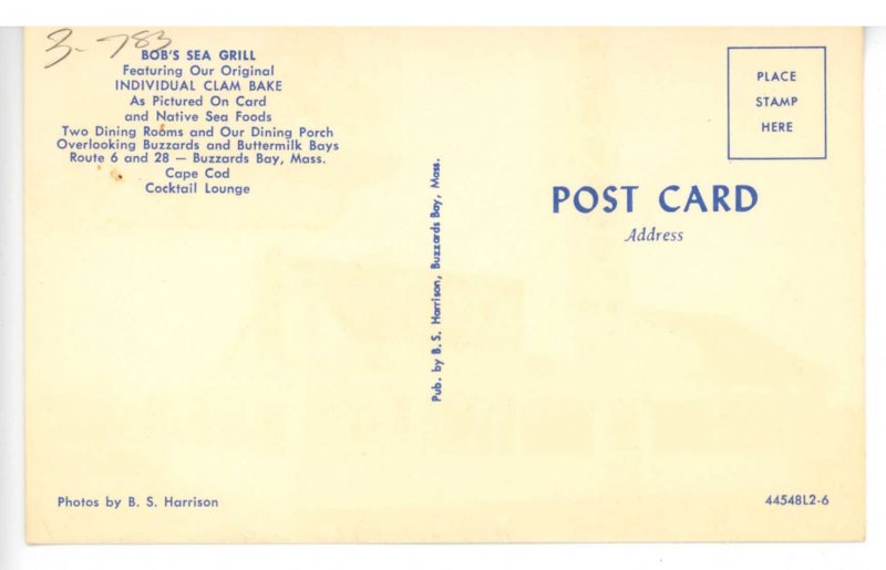 MA - Buzzard's Bay, Cape Cod. Bob's Sea Grill