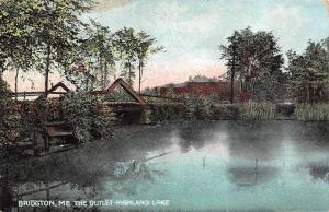 BRIDGTON, ME Maine   THE OUTLET~HIGHLAND LAKE  Cumberland Co  c1910's Postcard