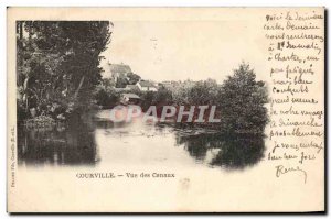 Old Postcard Courville Canals View