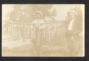 RPPC TERRE HAUTE INDIANA HUGE FISH CATCH FISHING 1909 REAL PHOTO POSTCARD