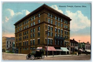 1916 Mason Temple Building Canton Ohio OH Business on First Floor Postcard