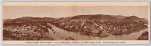 Roseburg Oregon OR Postcard Aerial View City Of Roseburg Fold Out Panorama