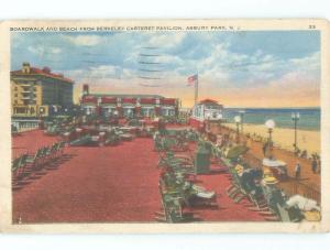 Linen CHAIRS ON BOARDWALK AT THE BEACH Asbury Park New Jersey NJ d8170