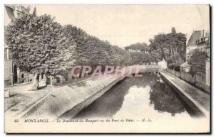 Old Postcard Montargis The rampart Boulevard Patis seen from bridge