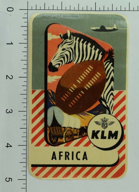 1940's-50's KLM Africa Luggage Label Original E19