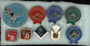 000072 WRESTLING set of 9 russian pins & badges