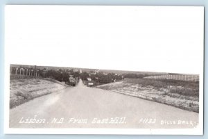 Lisbon North Dakota ND Postcard RPPC Photo View From East Hill 1924 Vintage