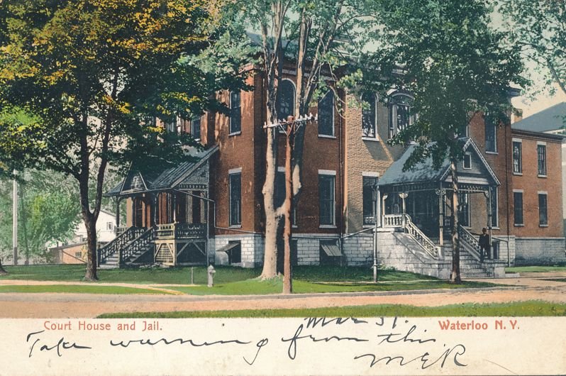 Waterloo NY, New York - Court House and Jail - pm 1906 - UDB