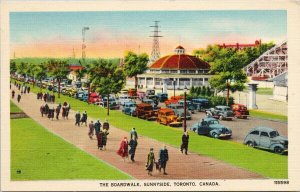 The Boardwalk Sunnyside Toronto ON Ontario c1939 Linen Postcard G37