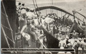1910s Neptune's Barbershop on Board USS Pennsylvania US Navy Sailors Postcard
