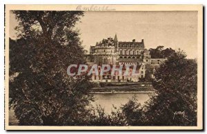 Postcard Old Castle Loire Chateau d'Amboise saw banks of the Loire