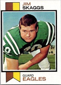 1973 Topps Football Card Jim Skaggs Philadelphia Eagles sk2427