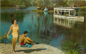 Florida Silver Springs 1950s Glass Bottom Boat Tichnor Mozert Postcard22-8218