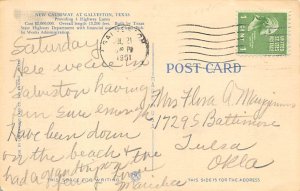 New Causeway By Moonlight  - Galveston, Texas TX Postcard