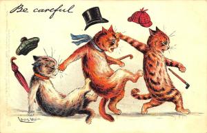 Louis Wain Cats Be Careful  Raphael Tuck #1004 Early Postcard