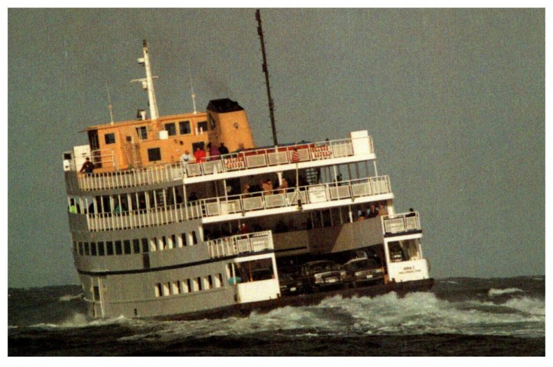 Block Island Ferry Leaving in a Storm