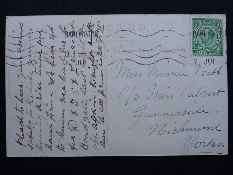 County Durham DARLINGTON High Row from North c1913 Postcard by Valentine