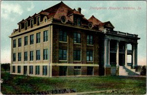 Waterloo Iowa Presbyterian Hospital 1910 to Cedar Falls Iowa Postcard X10