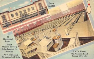 Kansas City Missouri Plaza Bowl, Multi-View Linen Vintage Postcard U11119
