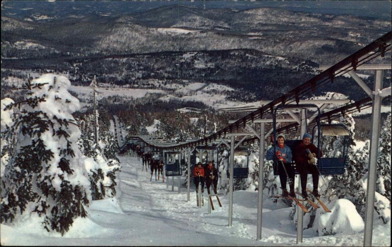 West Dover VT Vermont Ski Lift Mt Snow Winter Sports c1950-60s Vintage Postcard