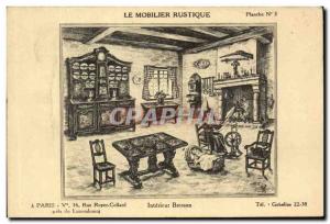 Old Postcard The Rustic furniture Interior Bressan