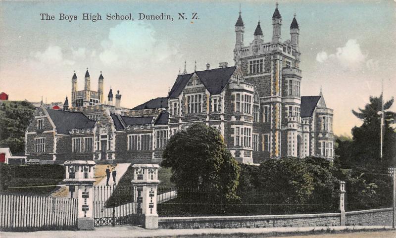 The Boys High School, Dunedin, New Zealand, Early Postcard, Used