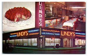 1950s/60s Lindy's Restaurant, New York City Postcard