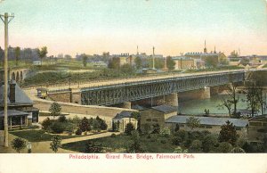 UDB Postcard Philadelphia Fairmount Park Girard Ave. Bridge PA Unposted Nice