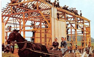 Amish Barn Raising Pennsylvania Dutch Country, USA Unused 