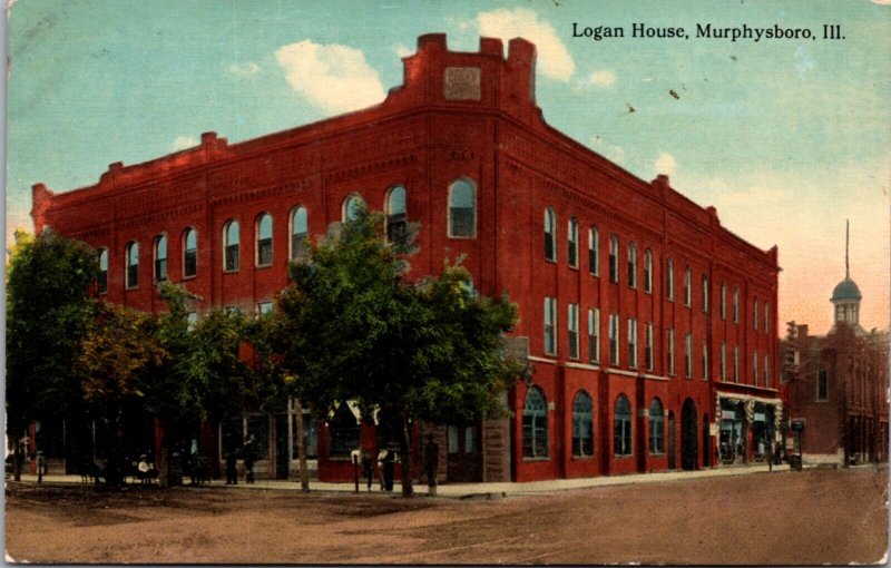 Postcard Logan House in Murphysboro, Illinois