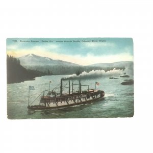 Excursion Steamer Columbia River Oregon Cascade Postcard Dallas City 1920's-30s 