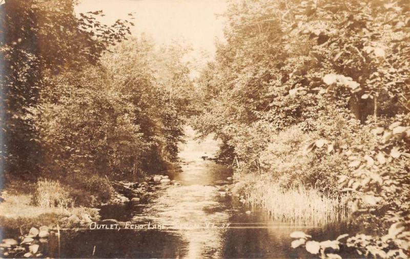 Tyson Vermont Echo Lake Outlet Real Photo Antique Postcard K86923