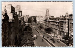 RPPC Calle de Alcala al fondo Puerta de Alcala MADRID Spain Postcard