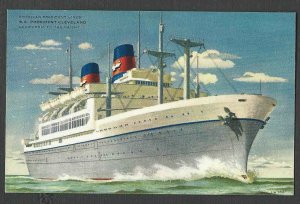 Ca 1950 PPC*  S.S. PRESIDENT CLEVELAND LAUNCHED 1947 & SCRAPPED IN 1974 SEE INFO