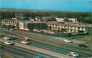 Autos Dallas Texas Tropicana Inn 1960s Postcard Pool Texacolor 4602