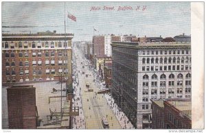 BUFFALO, New York, PU-1907; Main Street View, Busy Scene