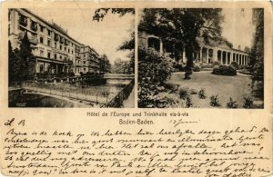 CPA AK Baden-Baden- Hotel de l'Europe u. Trinkhalle GERMANY (889042)