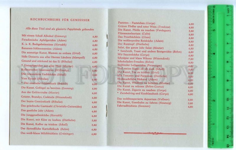 421004 GERMANY 1968 year Gnome Heimeran-Bucher price-list brochure