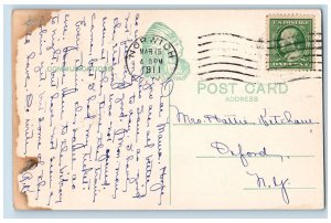 1911 View Along The Chenango River Groves Norwich New York NY Antique Postcard