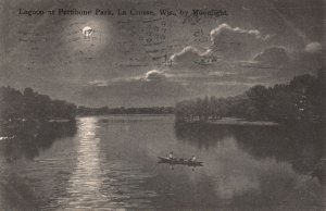 Vintage Postcard 1907 Moonlight Lagoon at Pettibone Park La Crosse Wisconsin WI
