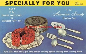 Advertising Postcard, Elgin Company Promo Fruitcake or Hostess Set, Baltimore MD