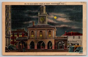 Fayetteville NC Ye Olde Market House By Night Postcard M29