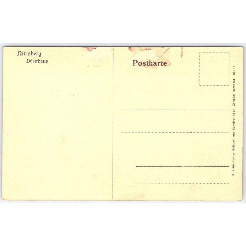 Postcard Nürnberg Dürerhaus Germany Architecture Famous Places