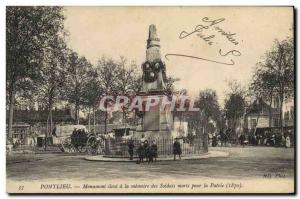 Old Postcard Army Pontlieu high monument to the memory of soldiers who died f...