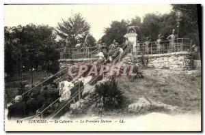 Old Postcard Lourdes Calvary The First Station