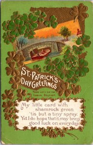 Third Loch on the Lagan, Belfast Embossed St Patrick's Day c1912 Postcard S57