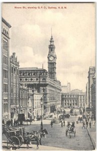 Moore Street Scene, GPO Australia SYDNEY, NSW 1910s Vintage Postcard