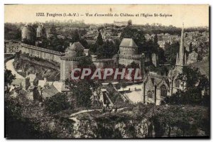 Old Postcard Set of Fougeres View of Chateau and St Sulpice church