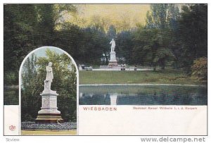 2-Views, Denkmal Kaiser Wilheim l. i.d. Kurpark, Wiesbaden (Hesse), Germany, ...